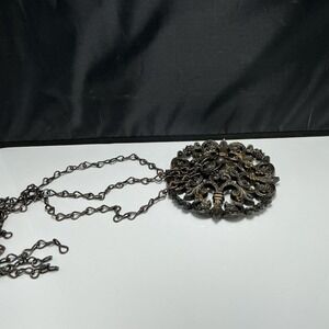 Vintage Homco Ornate Medallion W/ 3 Chains Gothic Look